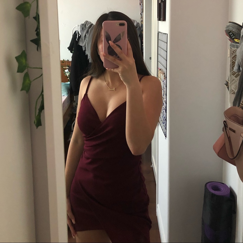 M BOUTIQUE BODYCON WRAP FROMT MIDI DRESS